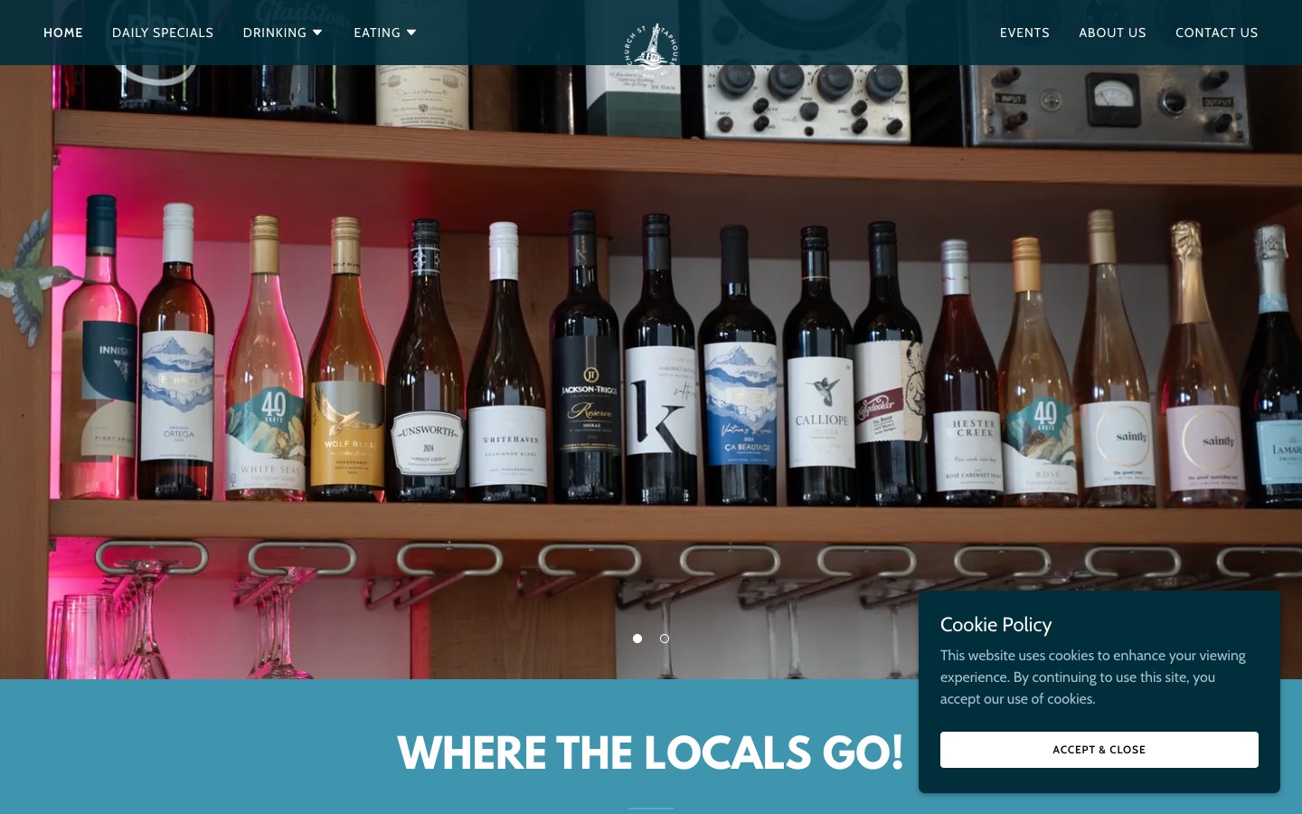 The current homepage
